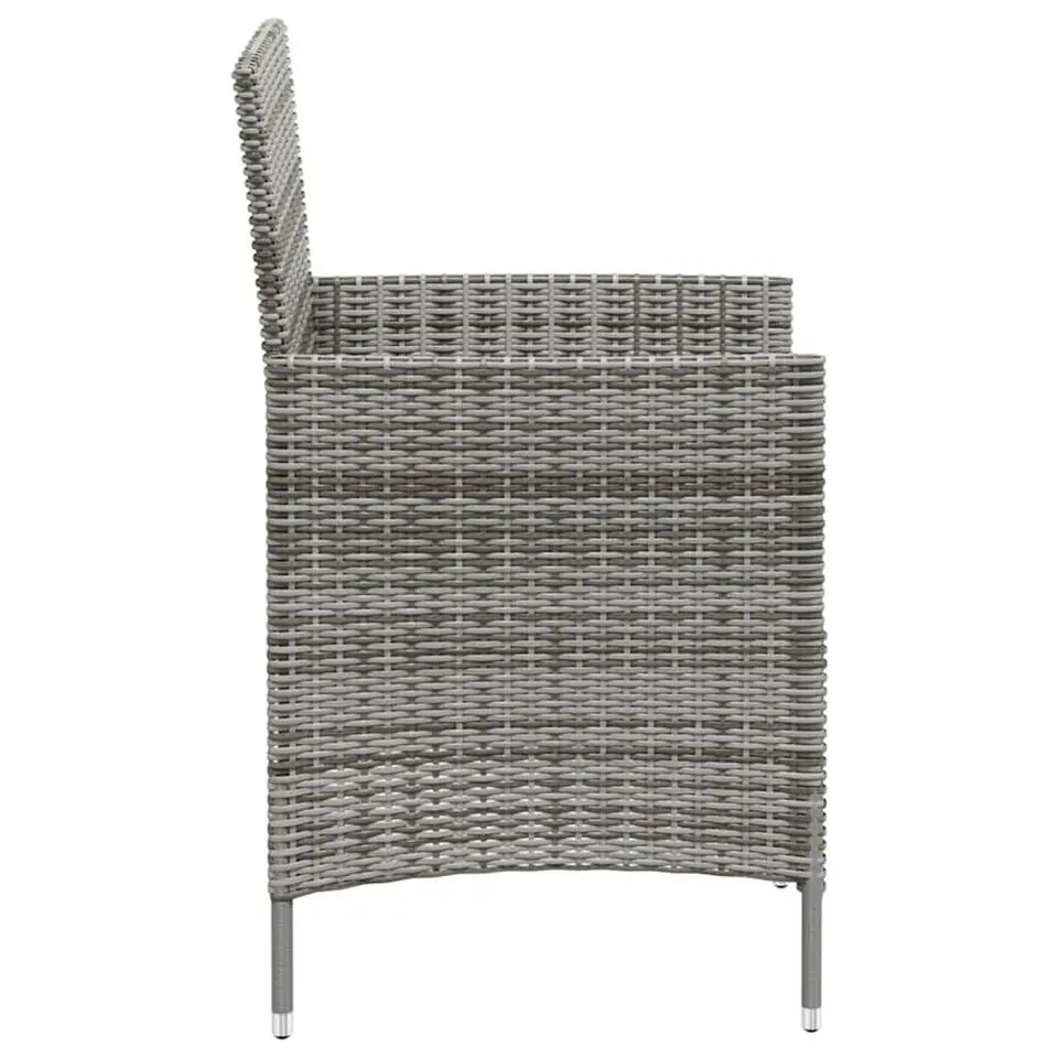 vidaXL - Tuinset - Grijs - Poly rattan - 3 stuks - Met kussens