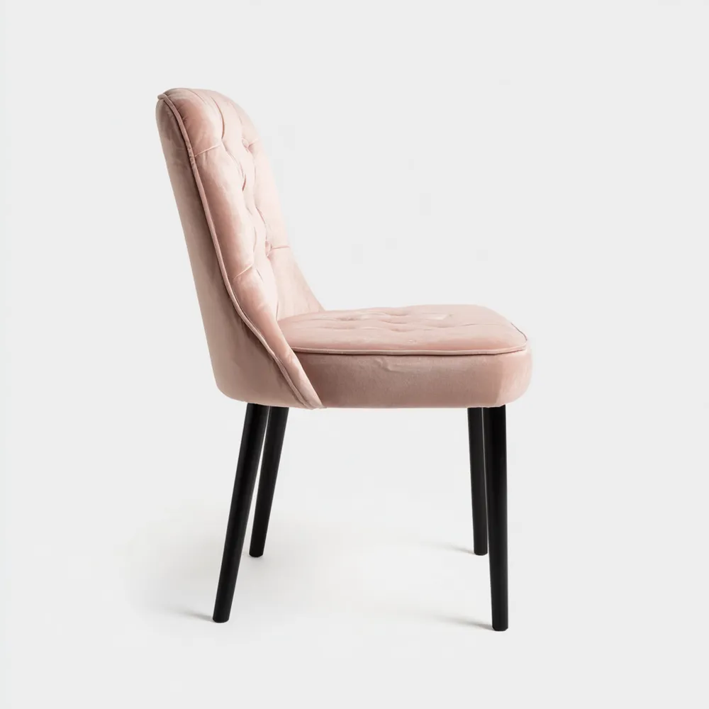 Esszimmerstuhl Samtgepolstert 80x50x60 cm - Rosa - Modernes Design