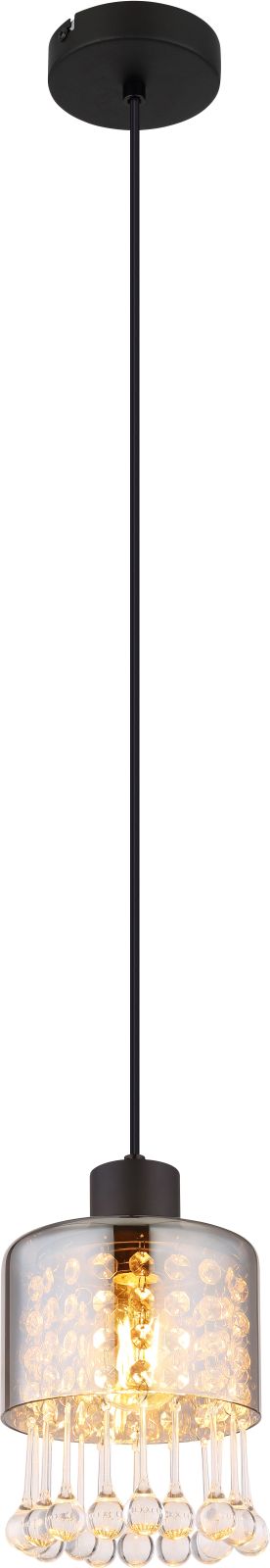 Hängeleuchte - schwarz matt-rauchfarben - 1,2 m