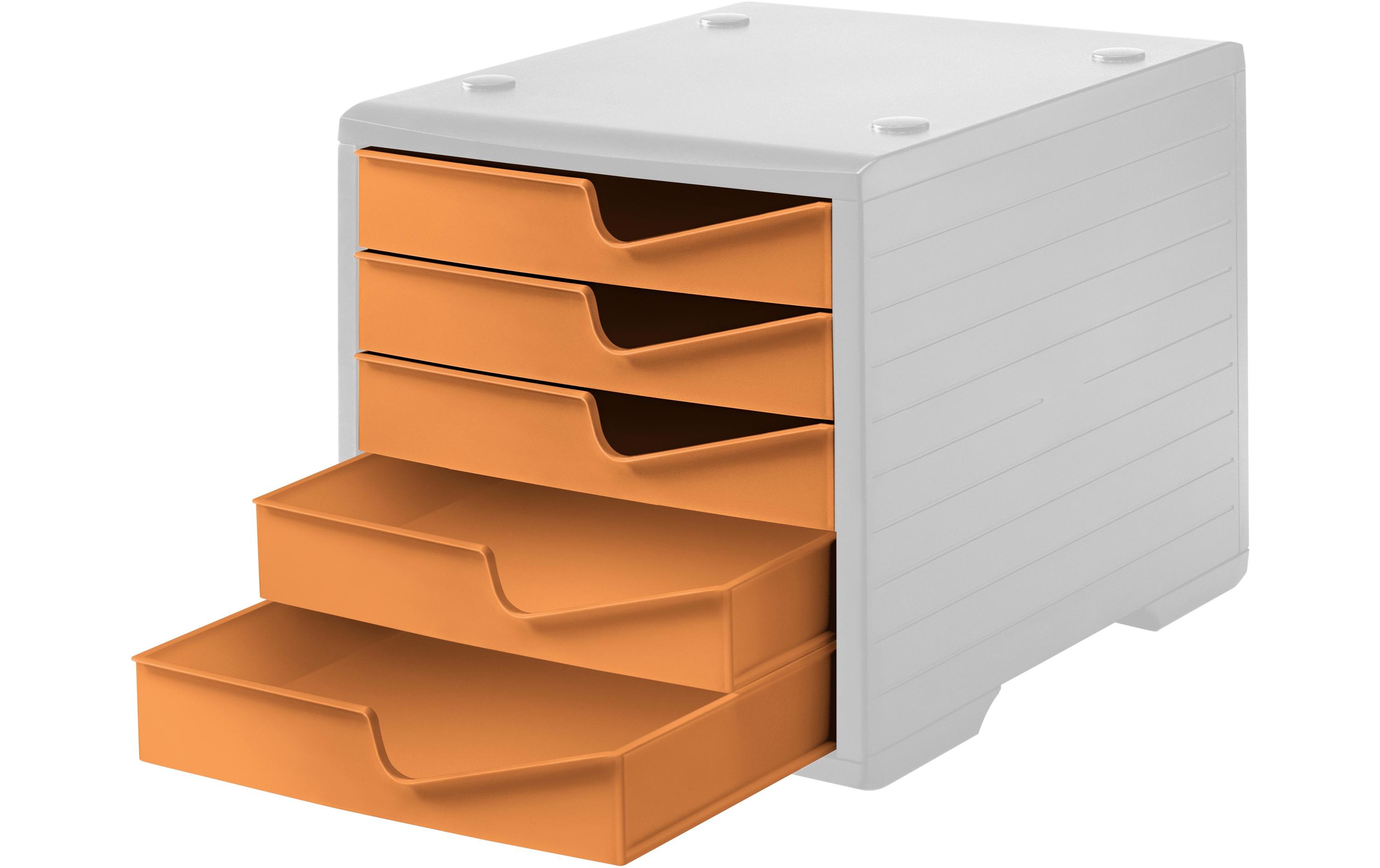 Schubladenbox Styroswingbox Lichtgrau/AprikoseSchubladenbox mit 5 Schubladen