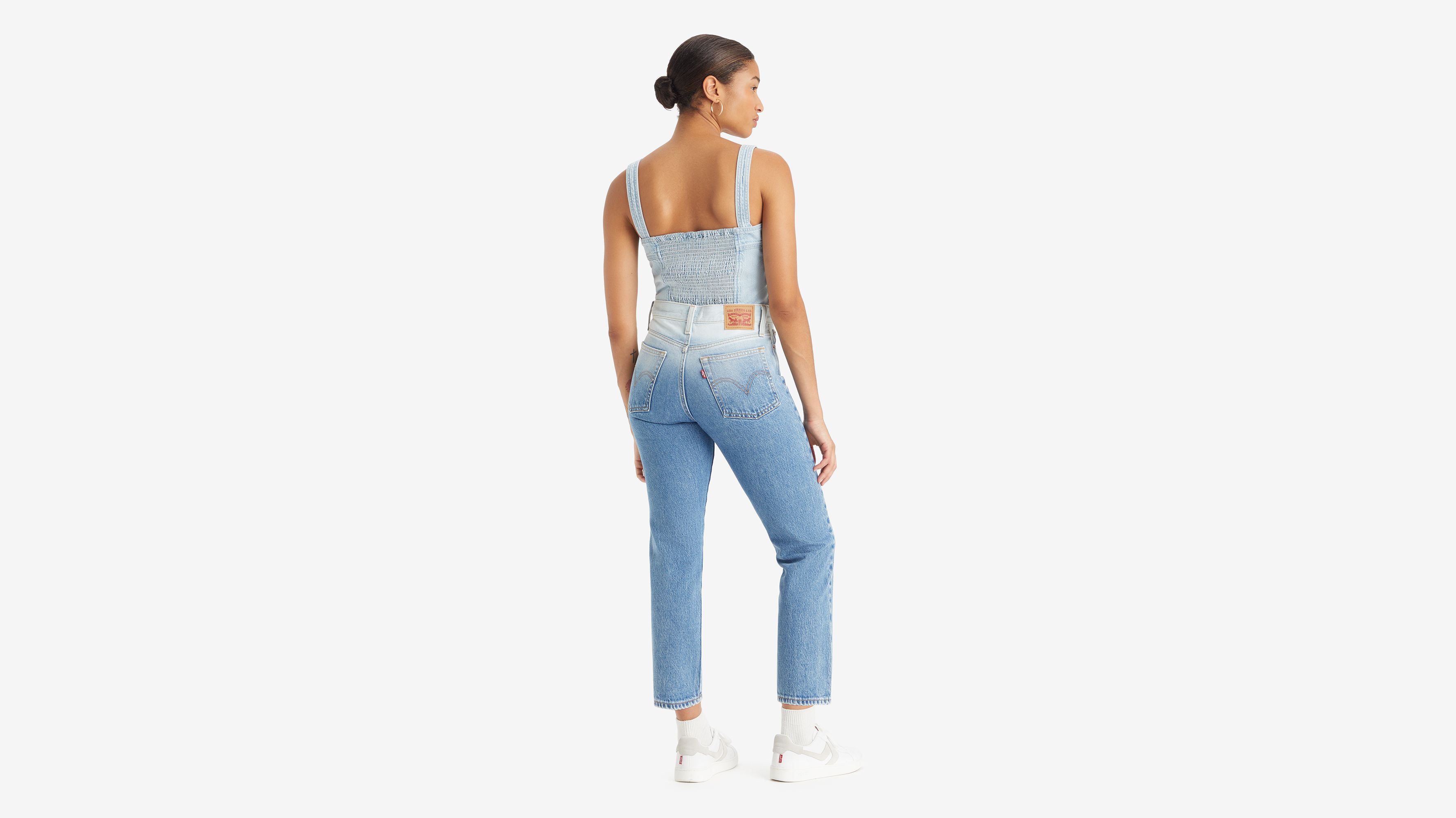 Jean Wedgie Straight - Snowlight - Bleu