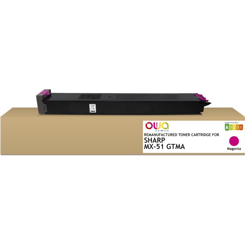 Toner remanufacturé OWA - standard - Magenta - pour SHARP MX-51GTMA, SHARP MX-51GTMA