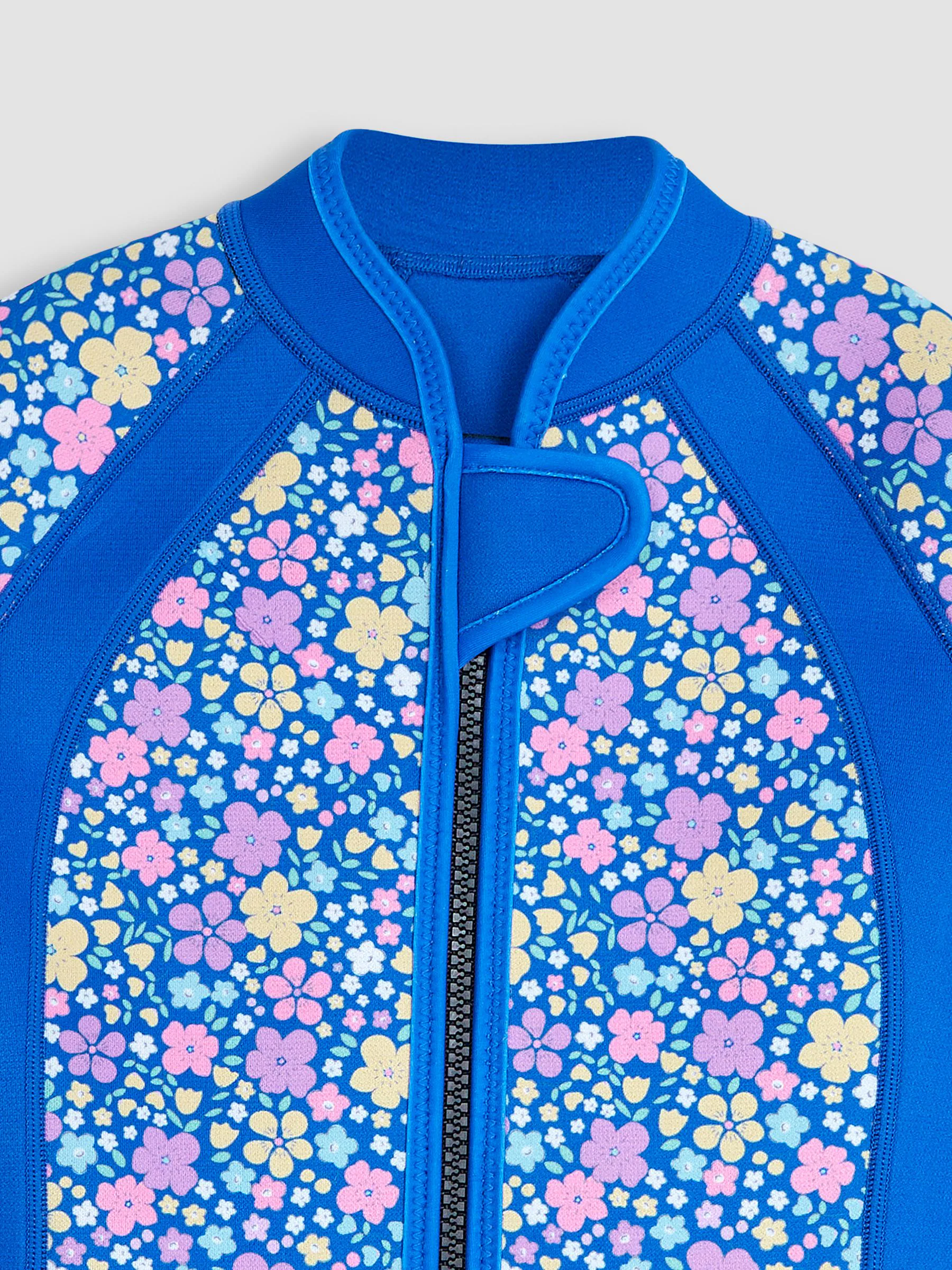 Donkerblauw - JoJo Maman Bébé Floral Print Junior Wetsuit