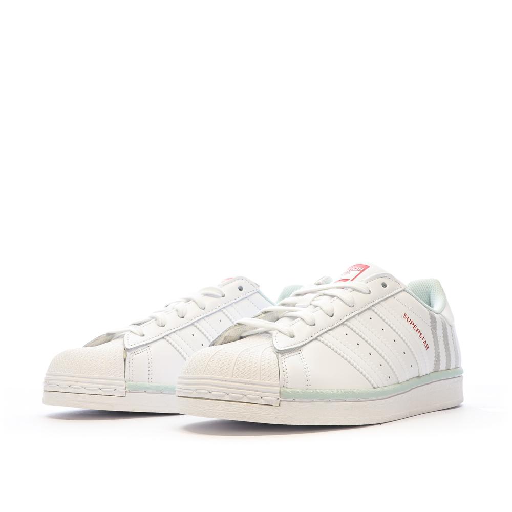Adidas Baskets Blanches/Gris Femme Adidas Superstar J