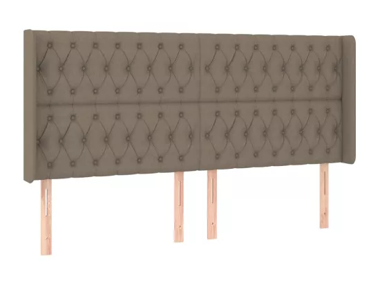 Sommier tapissier avec matelas et LED Taupe 180x200 cm Tissu