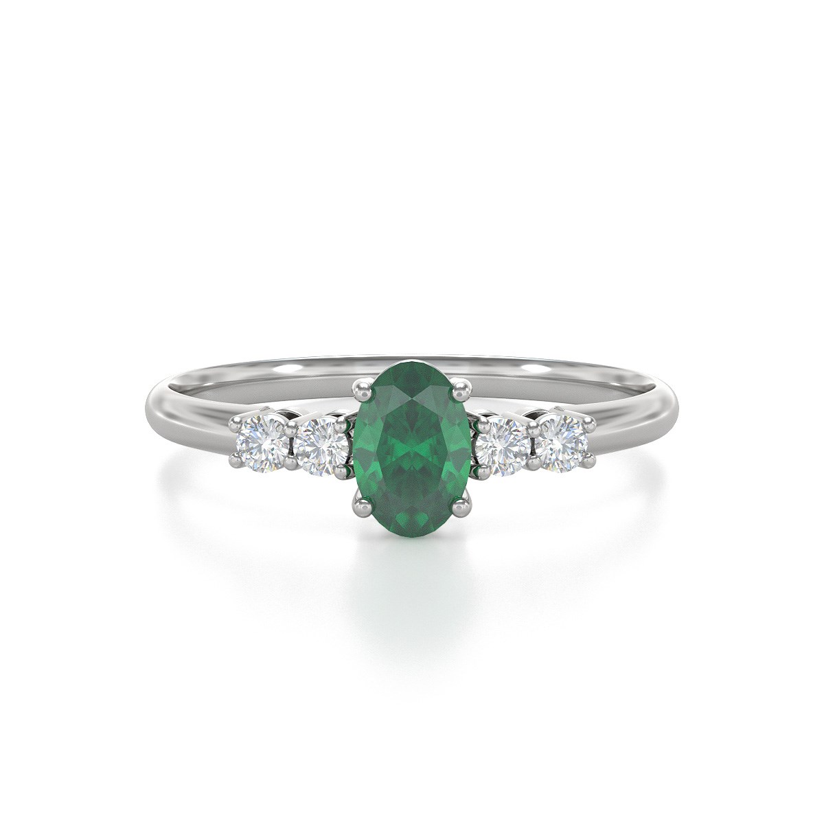 Bague ADEN Emeraude et diamants sur Argent 925 1.6grs
