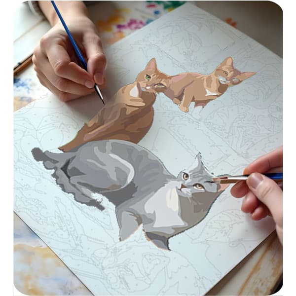 Maleri etter tall 40x50 cm Massido Cats