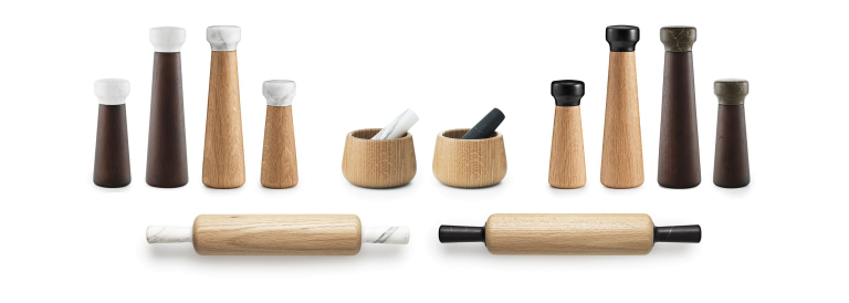 Normann Copenhagen Craft peper- en zoutmolen zwart small naturel eiken