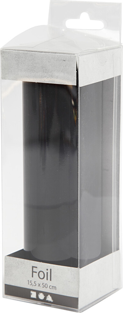 Folie Uden Klæb - B 15,5 CM - Tykkelse 0,02 MM - Sort - 50 CM