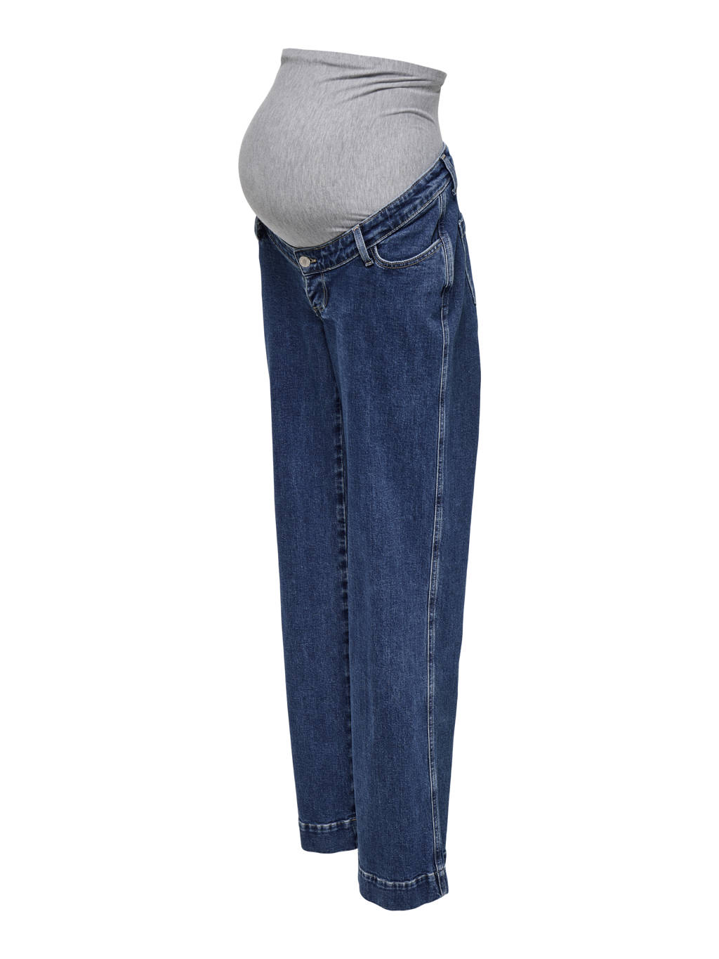 ONLY MATERNITY high waist zwangerschaps wide leg jeans medium blue denim