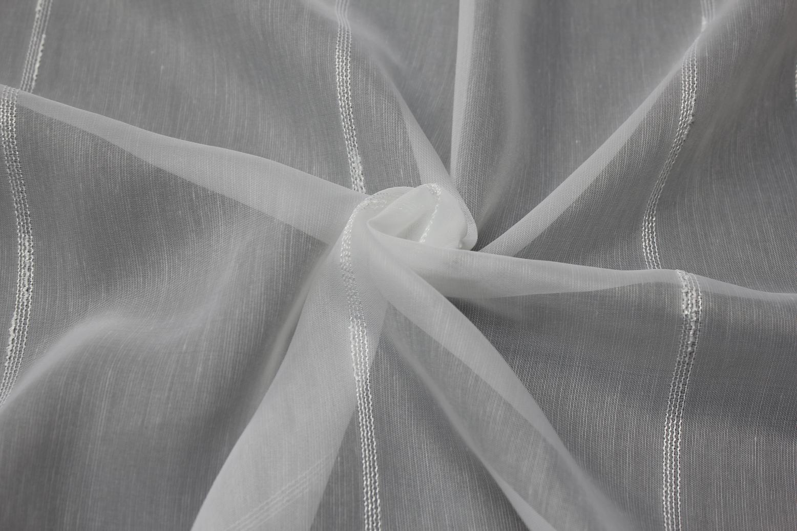 Vorhang - transparent-weiß - feine Streifen - 140x120 cm