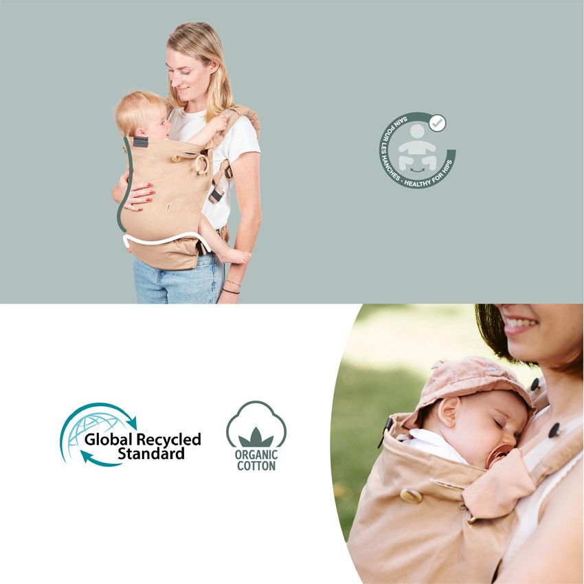 Porte-bébé évolutif Moov Boost - Beige/Noisette - Ecru