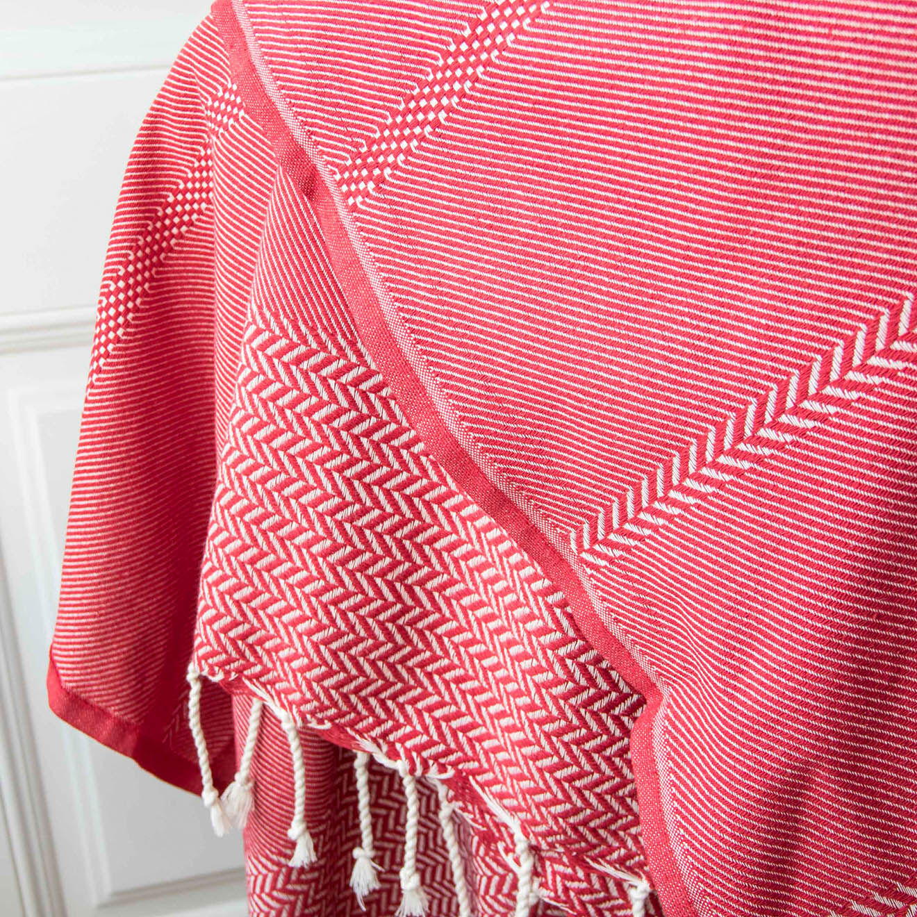 Febronie Plaid Oslo Jacquard rouge