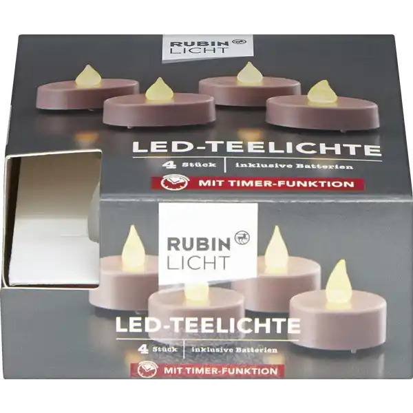 LED Teelichte 4er-Set altrosa