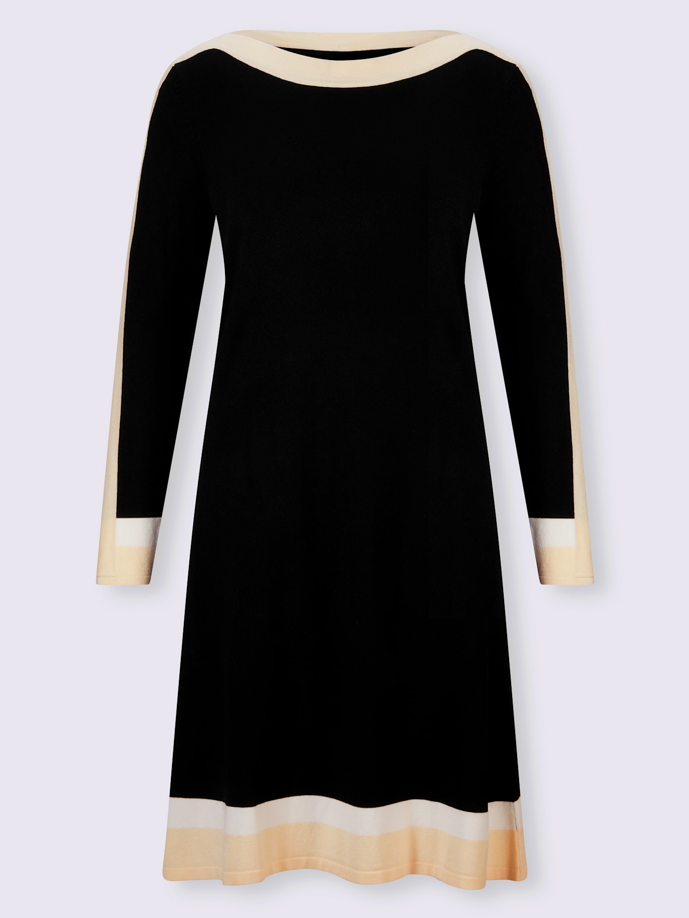 Robe en tricot détails contrastés