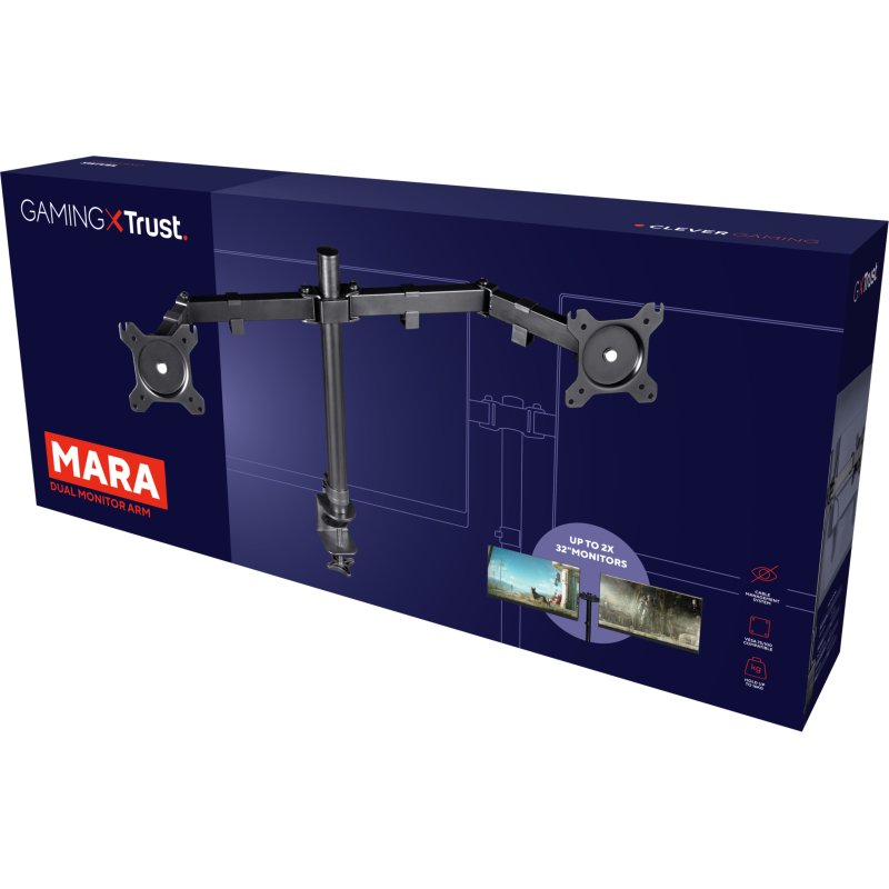 Trust GXT 1120 Mara Dual Monitor Arm 81,3 cm (32