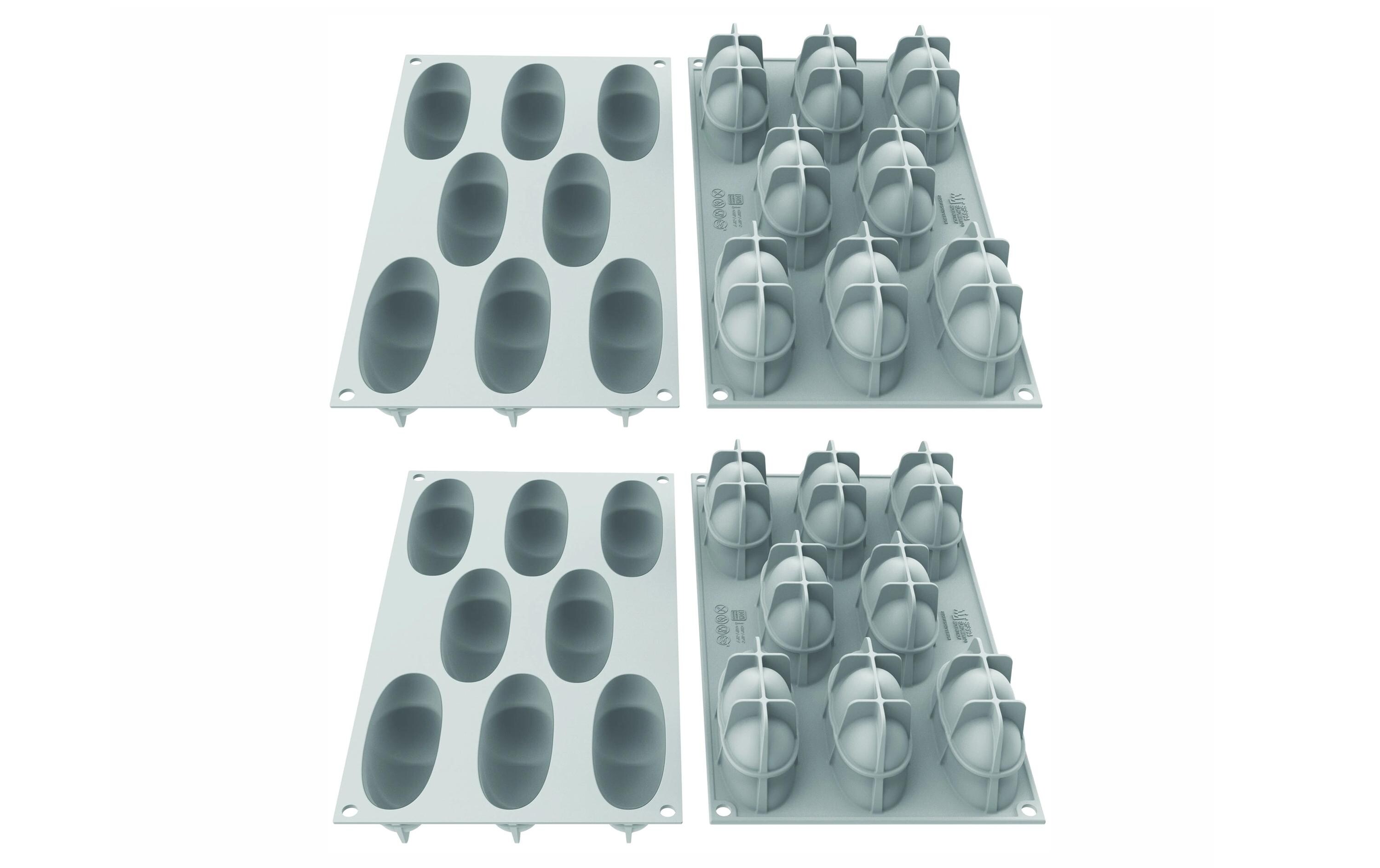 Silikonform «Blütenblatt» Oval, 2 StückSilikonform für Schokolade, Mousse und Fondant