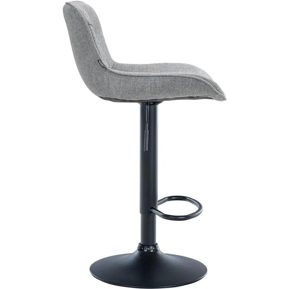 CLP Set van 2 Barkruk Vonore zwart Frame - Stof - grijs