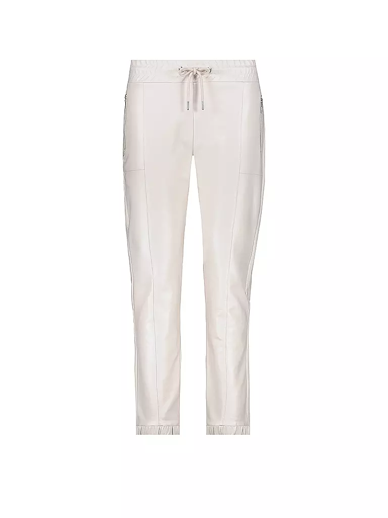 MONARI Hose in Lederoptik creme