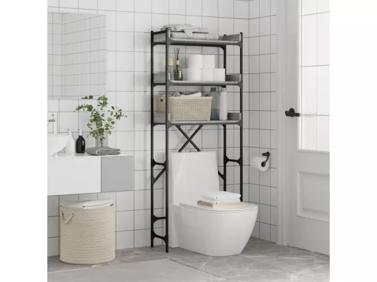 Étagère de lave-linge sonoma gris 67x25x163 cm bois ingénierie