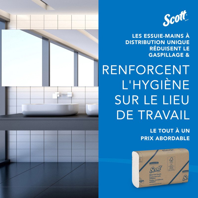 Papier essuie-mains pliage enchevêtré Scott Professional 1804 – Carton de 4000