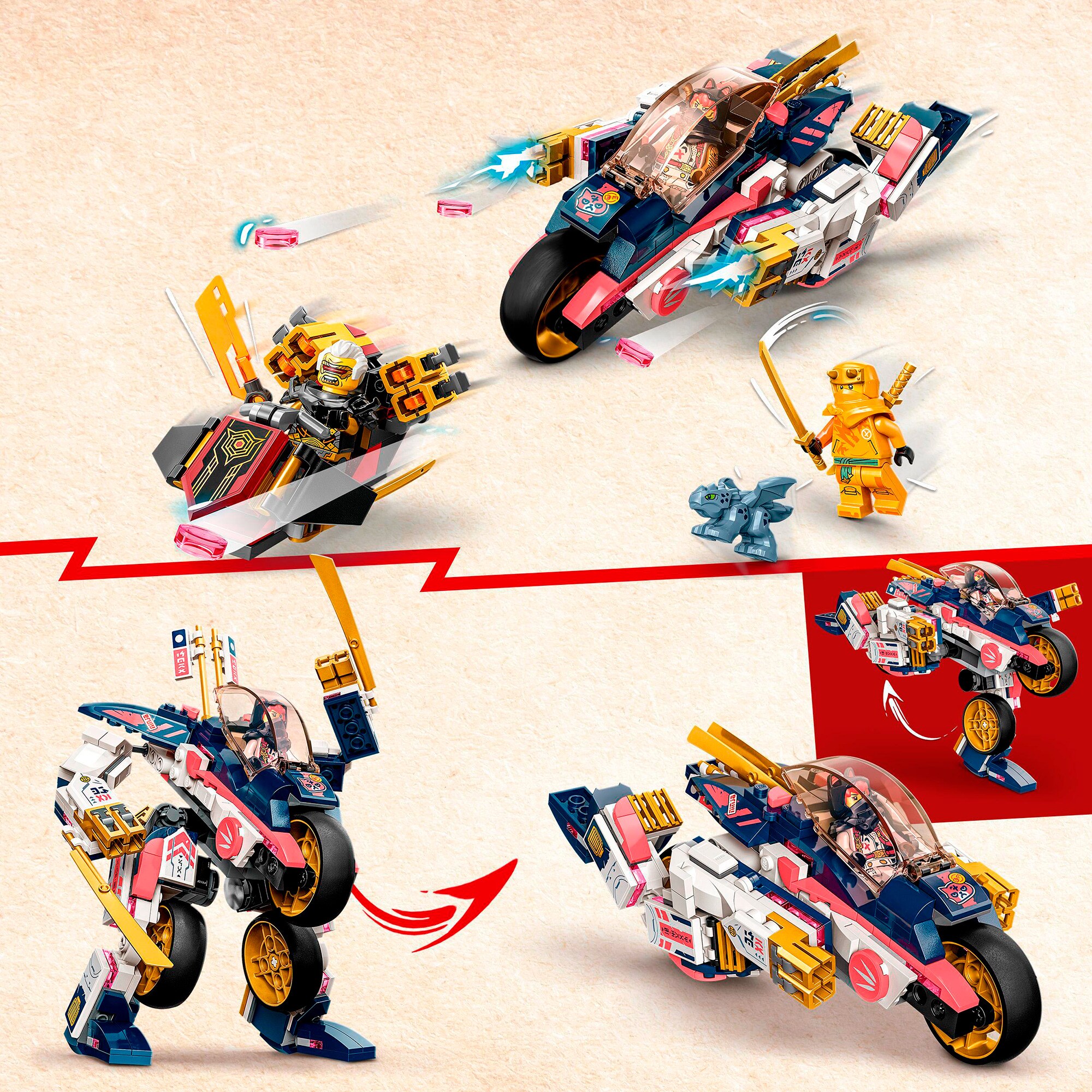 LEGO Konstruktionsspielzeug Ninjago Soras Mech-Bike