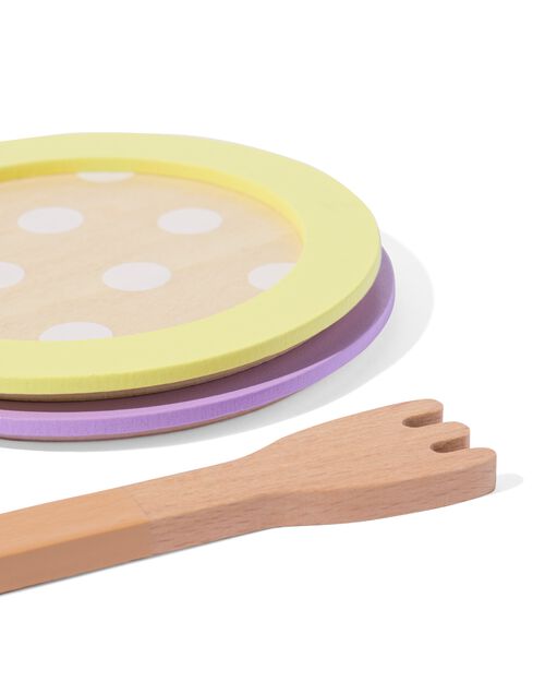 assiettes et fourchettes en bois 8 pièces