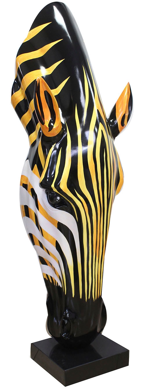 GILDE Tierfigur »Skulptur Zebra Zebrakopf orange; schwarz; weiss H. 50 cm«