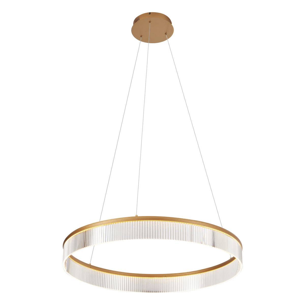 Moderne hanglamp messing 78cm incl. LED 3-staps dimbaar - Anello Chandelier