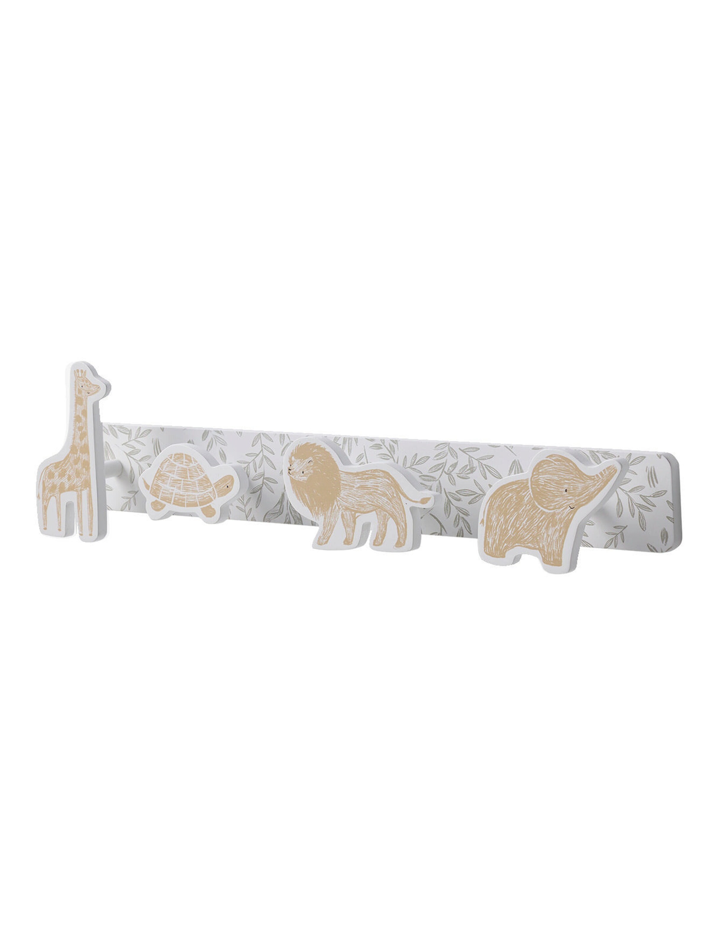 Vertbaudet Kinderzimmer Wandgarderobe BABYLON mit 4 Tier-Haken beige bedruckt