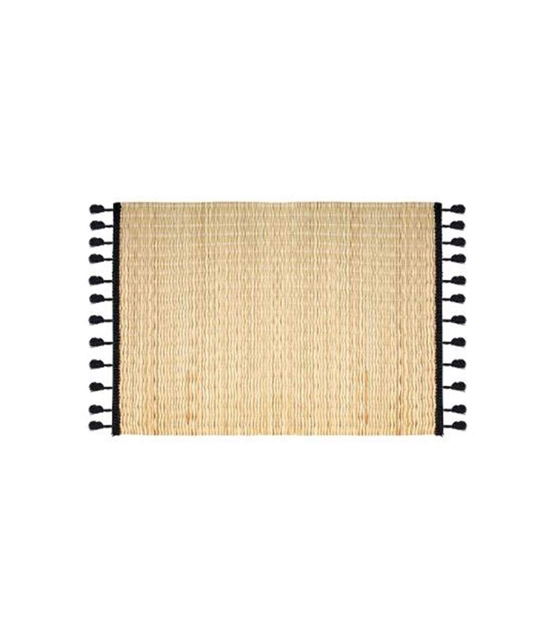 Set de Table à Pompons Terre 30x45cm Noir