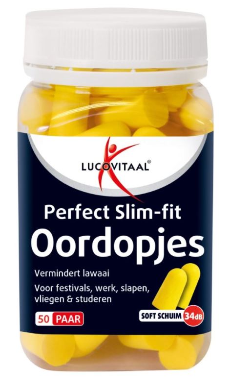 Lucovitaal Perfect Slim-fit Schuim Oordopjes 50 Stuks