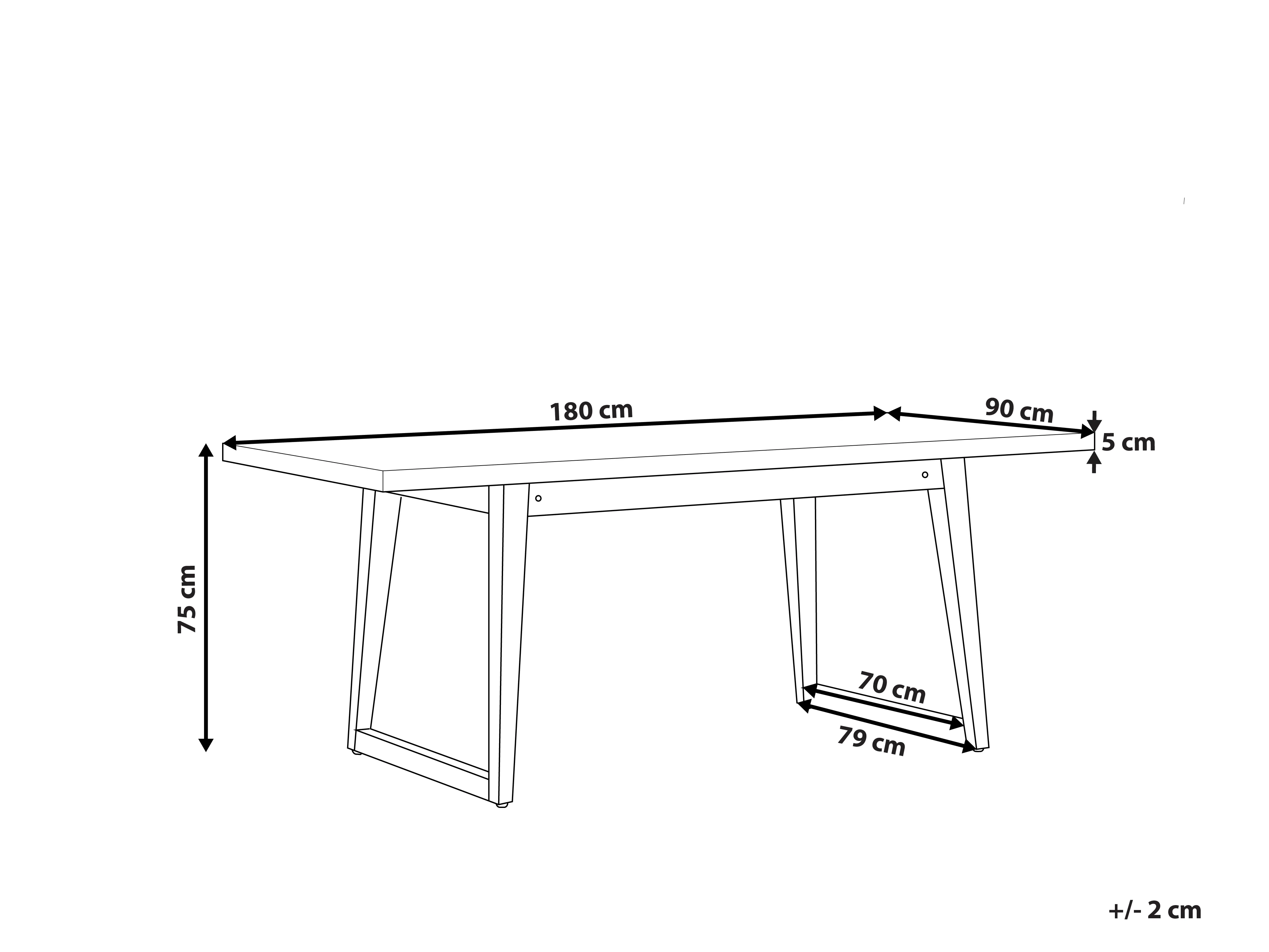 Tuin eettafel ORIA 180 cm 90 cm Beton Grijs