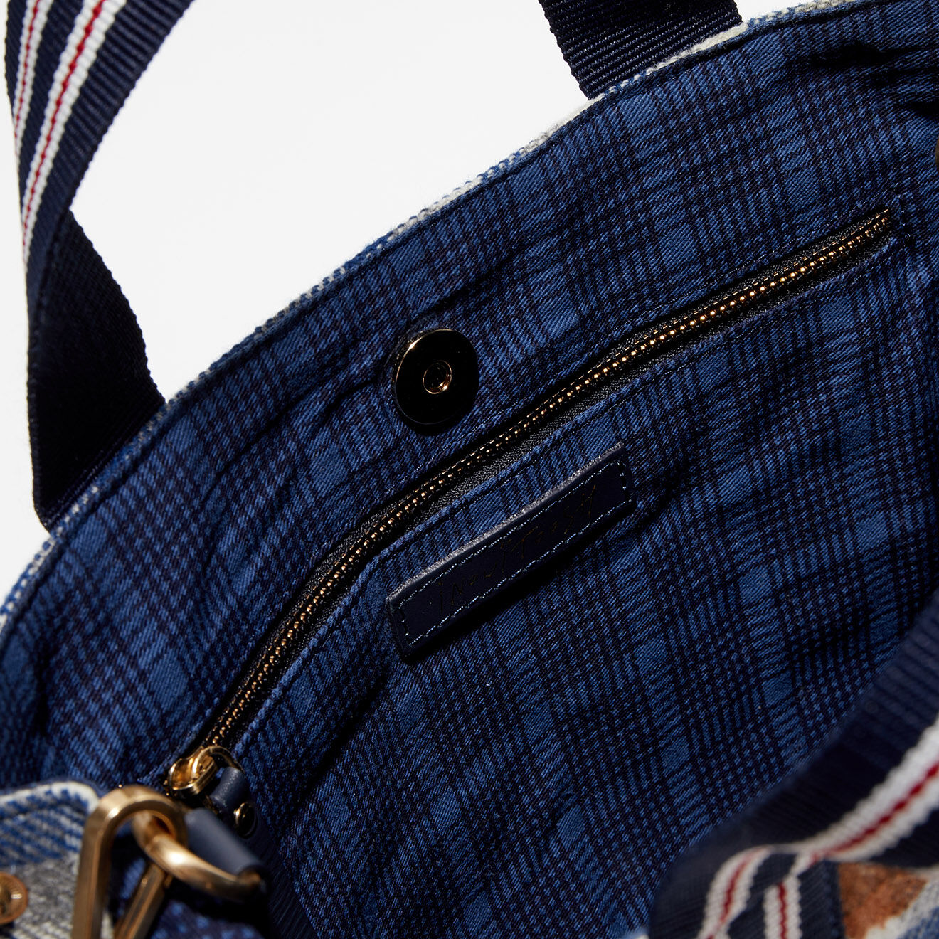 Inouitoosh Petit Sac Cabas nomade 100% Laine Léone bleu/camel  - 33x24x12 cm