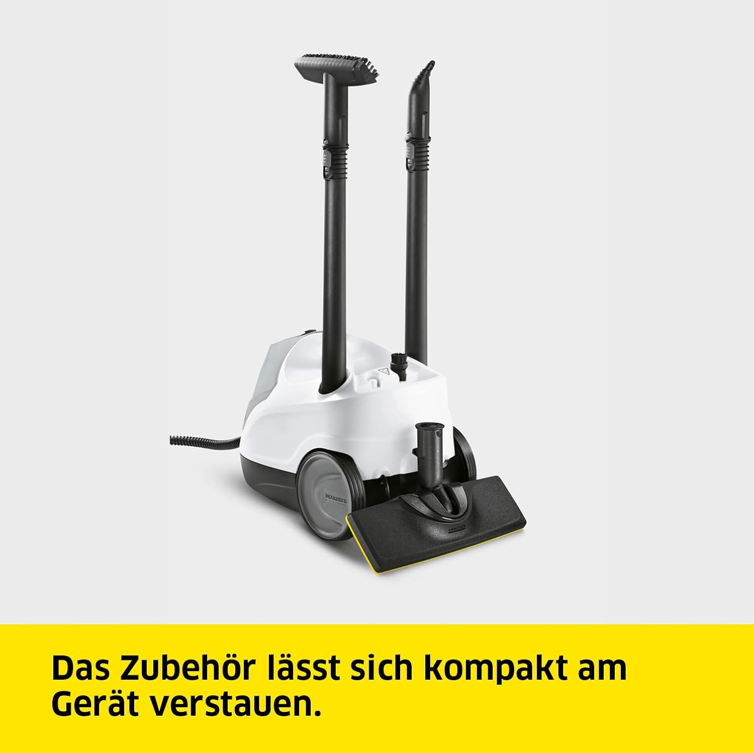 Kärcher Dampfreiniger SC 4 EasyFix, Dampfdruck: 3,5 bar, Aufheizzeit: 4 min., Leistung: 2.000 W, Flächenleistung: 100 m², 2-Tank-System: 0,5 l + 0,8 l, mit Bodenreinigungsset EasyFix, Düsen und Bezüge