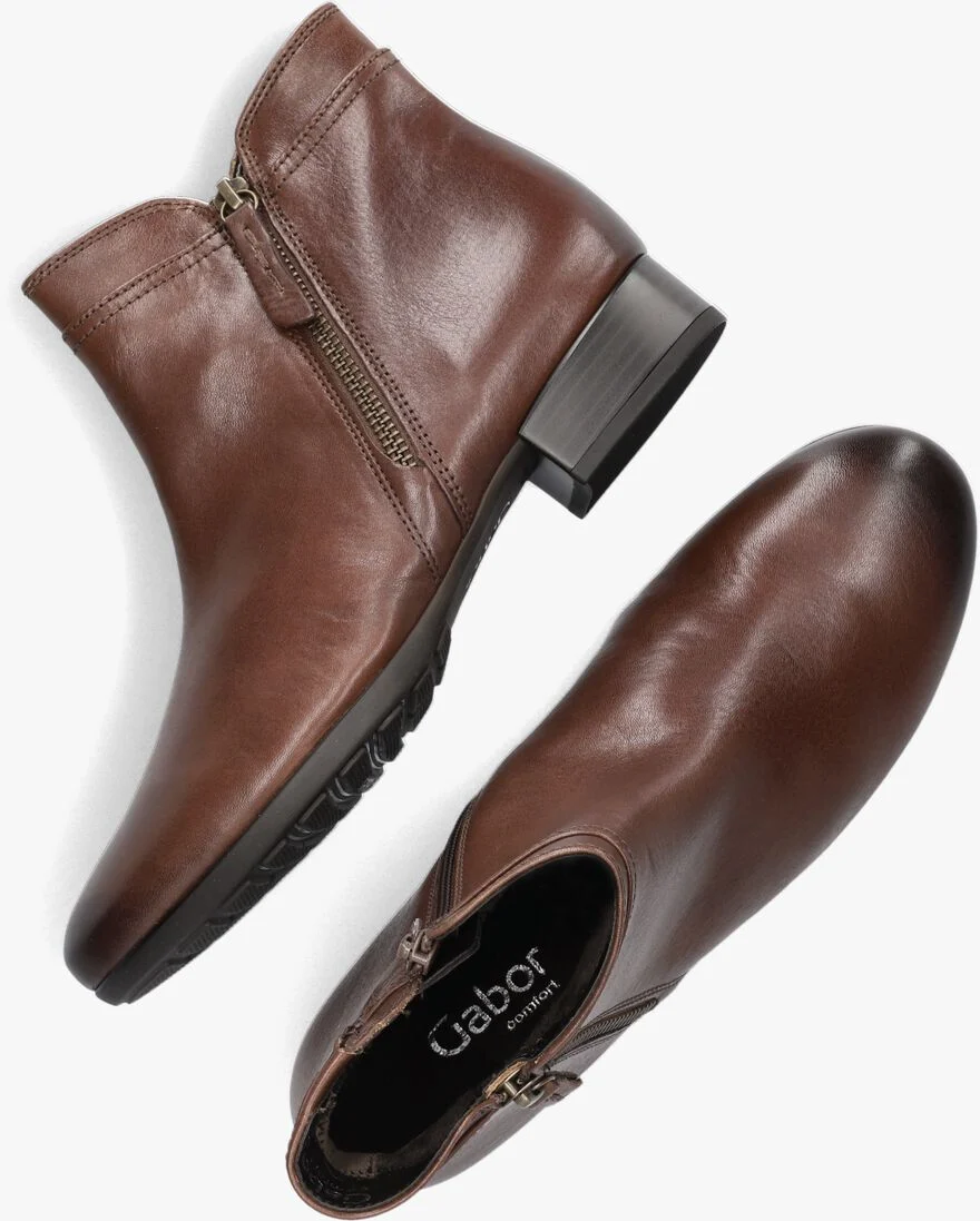 GABOR cognac gabor enkellaarsjes 718