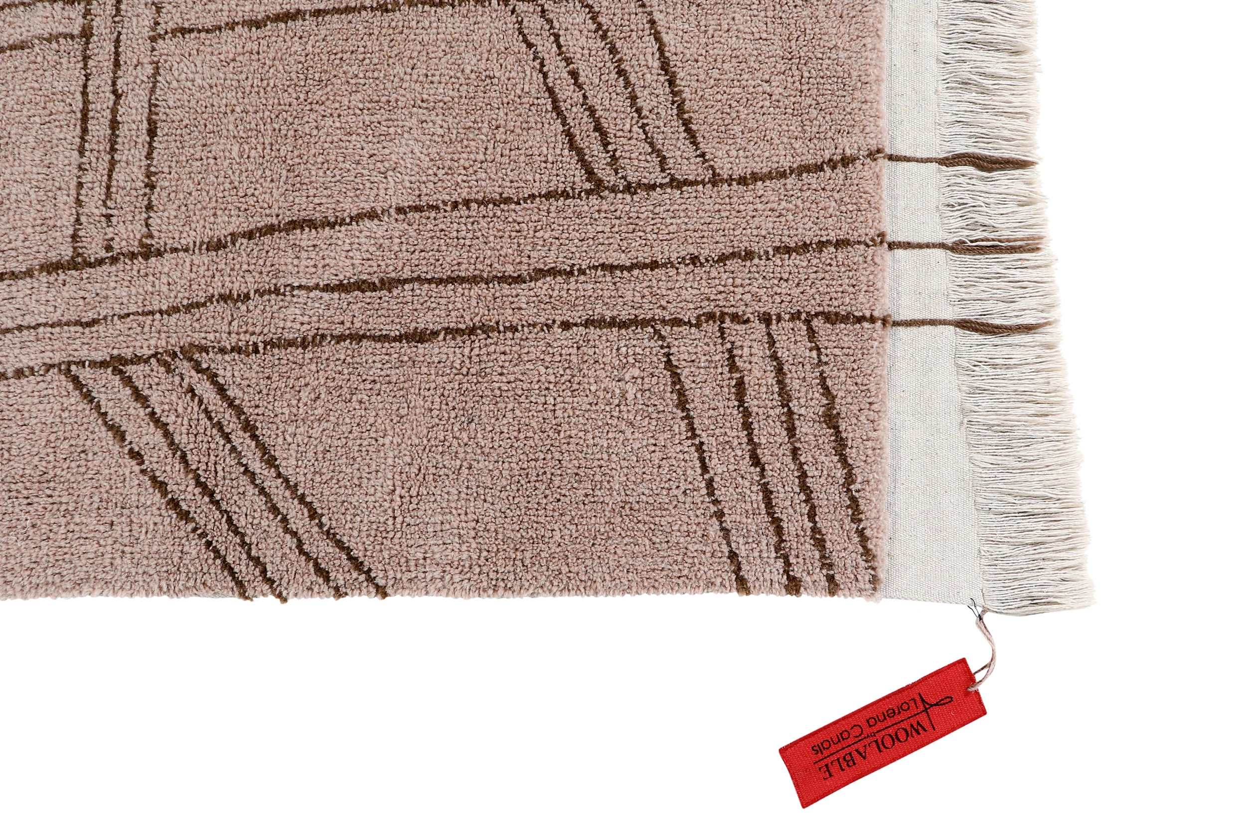 SHUKA - Tapis rectangulaire en laine lavable | Rose