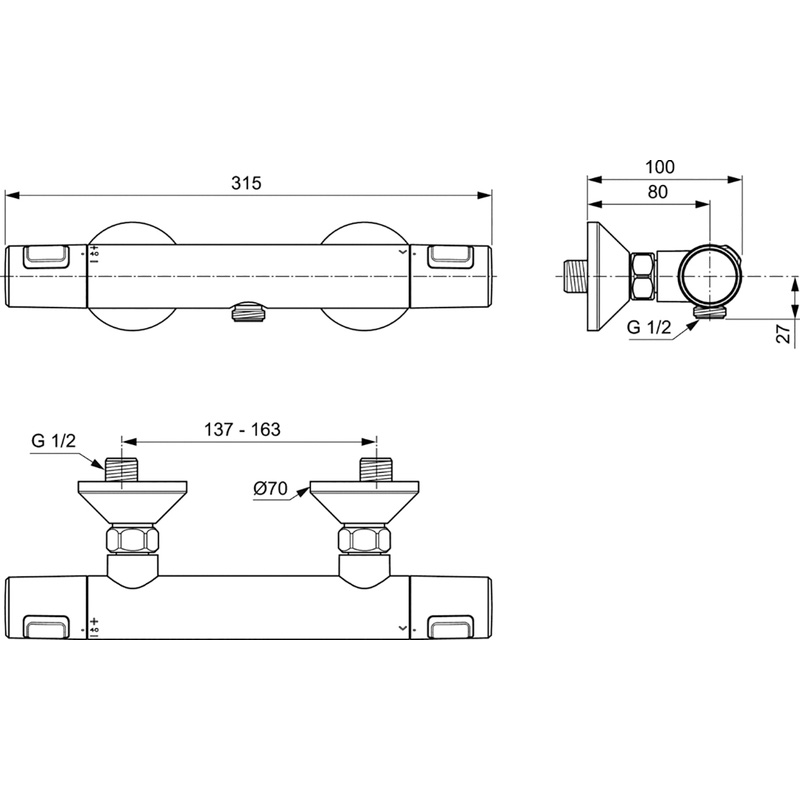 Ideal Standard Ceraplan 3 Shower Solution Chroom