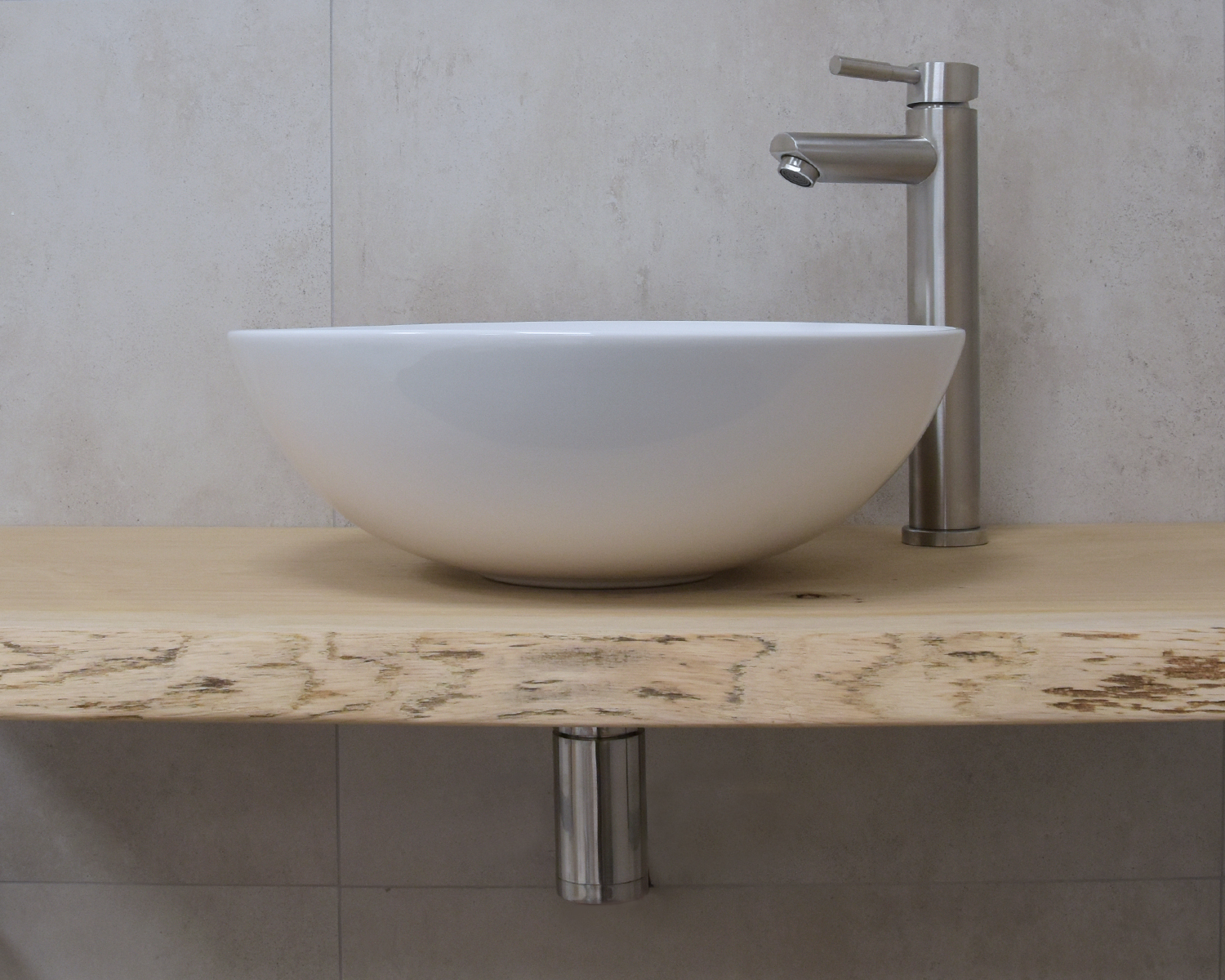Saniclear Raja Exclusive wastafel set glans wit met met RVS kraan compleet