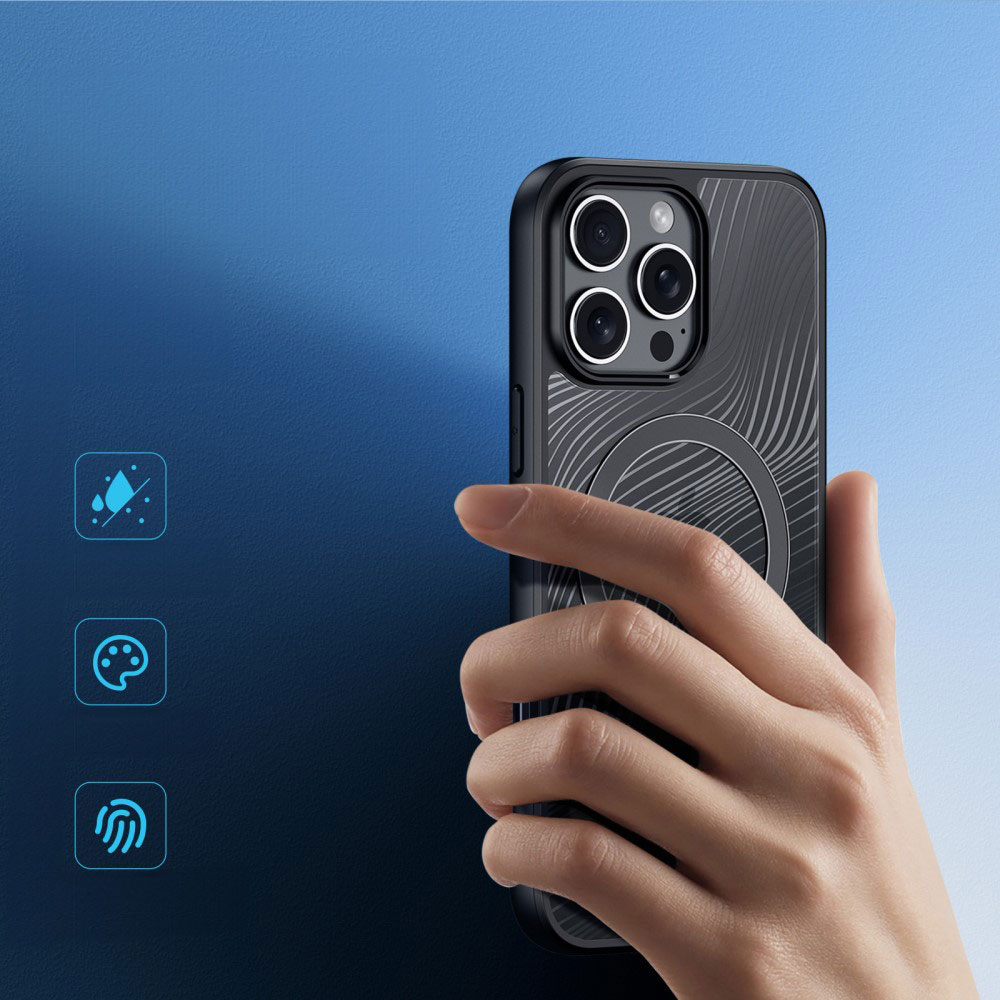 iPhone 16 Pro MagSafe Hybrid Hardcase Hülle TPU Bumper   Kunststoff Rückseite mit Kameraschutz - Schwarz / Transparent
