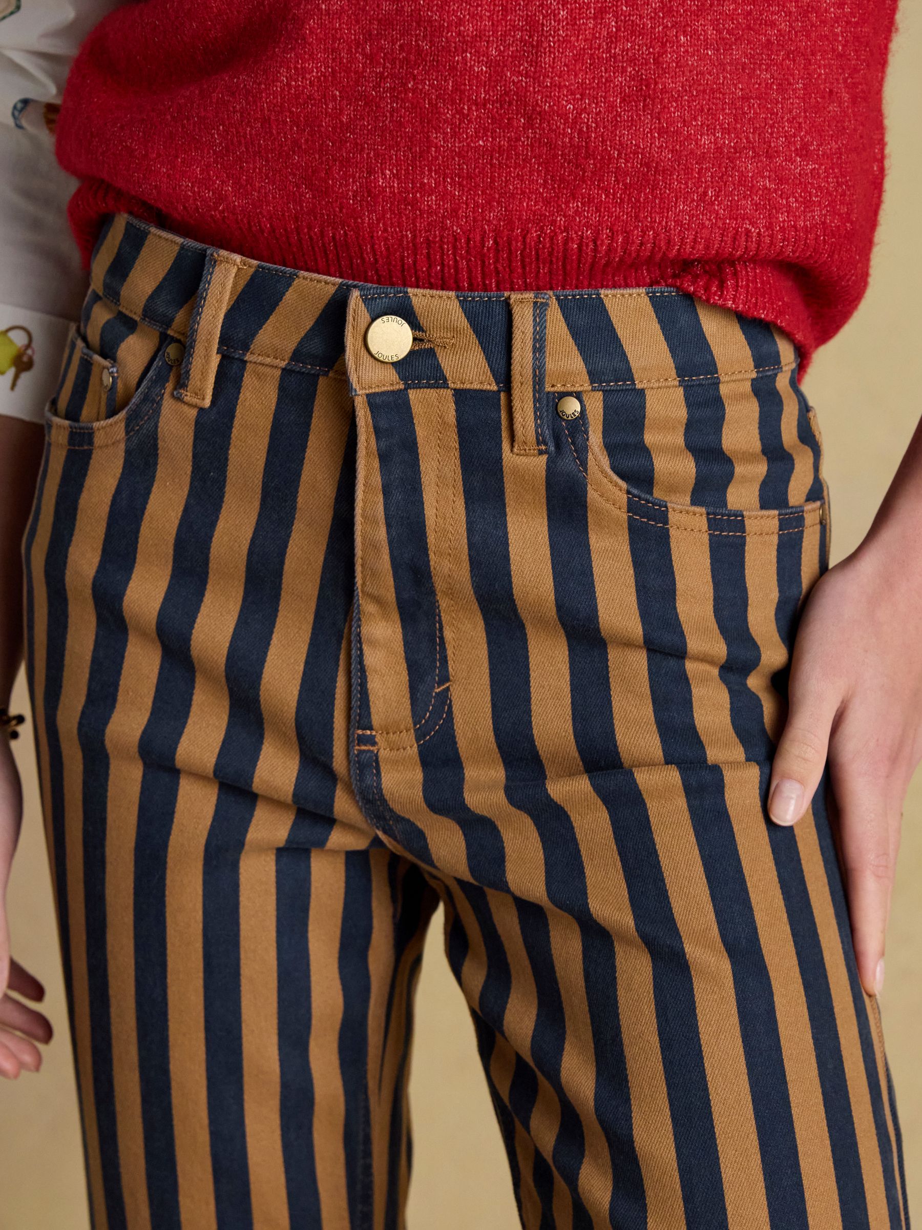 Marineblauw gestreept - Joules jeans met halfhoge taille
