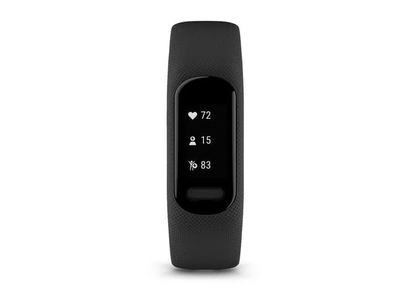 Garmin vívosmart 5 - Sort - aktivitetssporer med bånd - silikone - sort - båndstørrelse: L - monokrom - Bluetooth, ANT  - 26.5 g