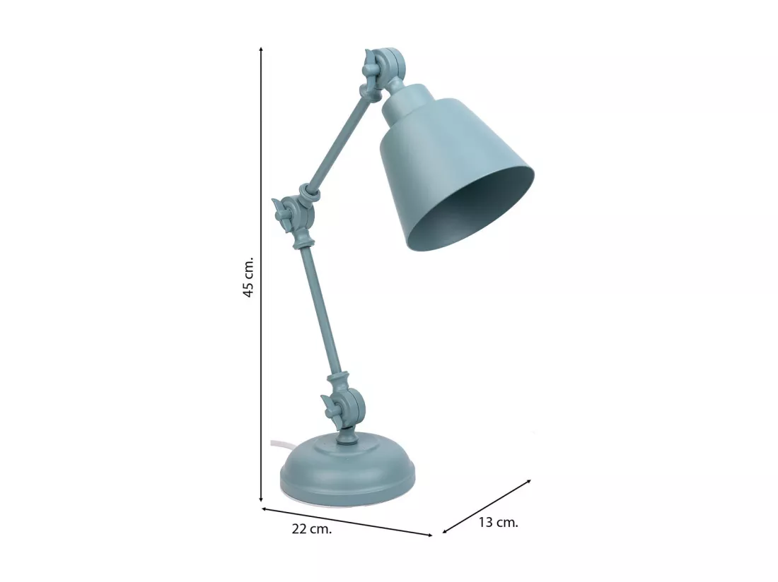 Lampe de bureau en métal gris 22x13x45h