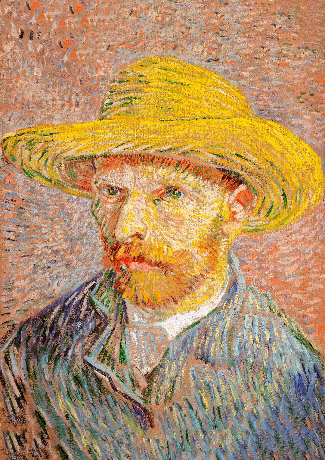 Selbstporträt mit Strohhut von Van Gogh
