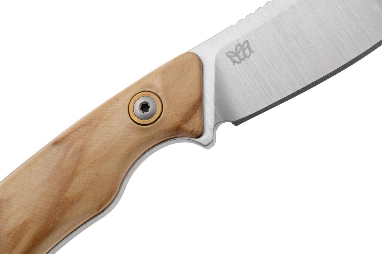 MKM Pocket Tango 1 Nessmuk PT1-O Olive Wood vaststaand mes, David C. Andersen design