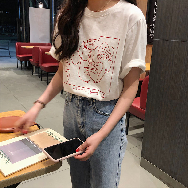 CosmoCorner - T-shirt met korte mouwen en gezichtsprint