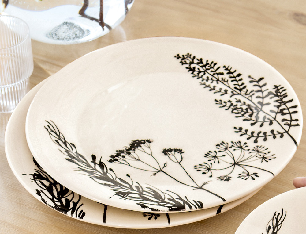 Lot de 2 grandes assiettes-Nature gourmande