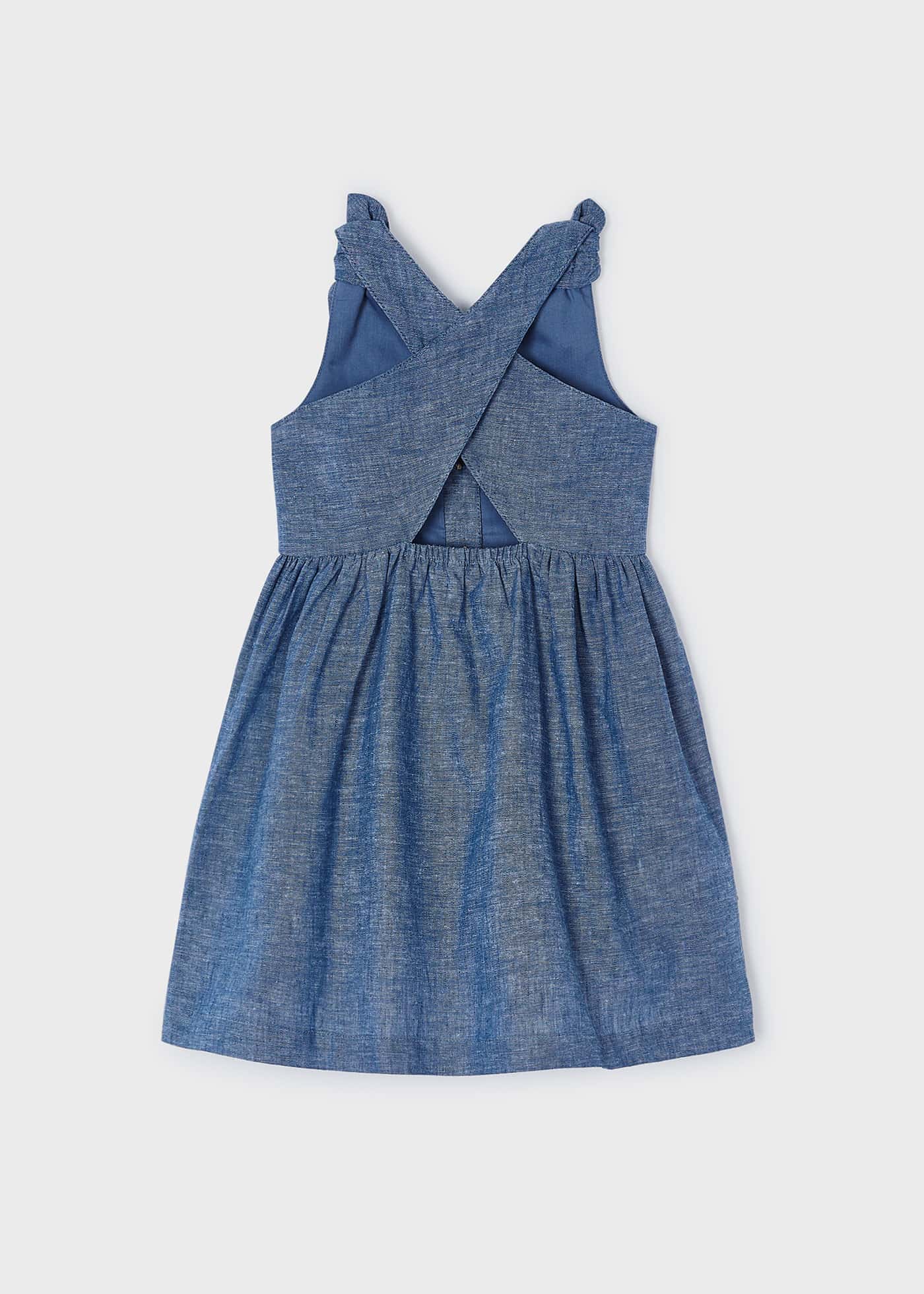Vestido de linho com botões da Apple Girl