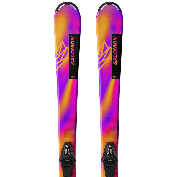 Pack ski SALOMON L LUX JR S + C5 GW J75 RHODAMINE RED / SAFFRON / BLACK