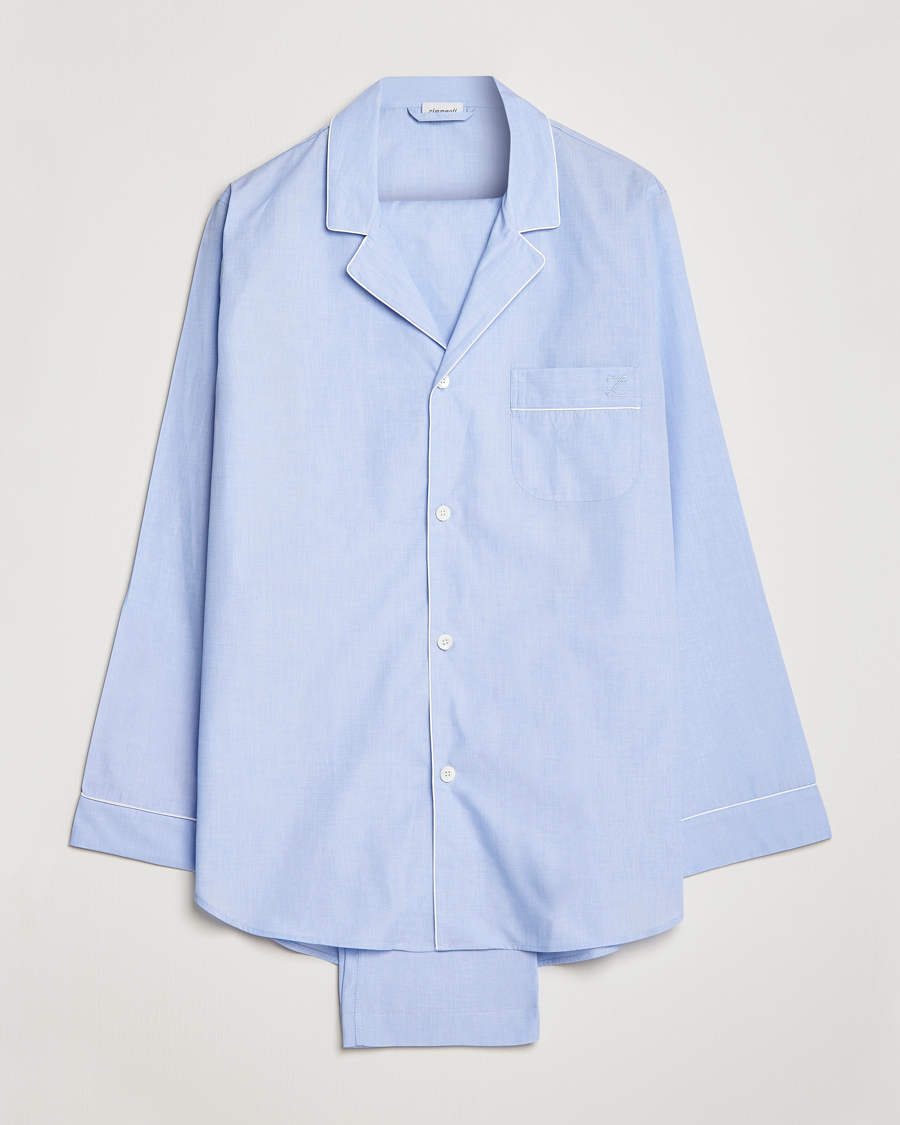 Zimmerli of Switzerland Mercerized Cotton Pyjamas Light Blue